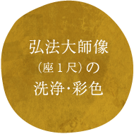 弘法大師像(座1尺)の洗浄・彩色